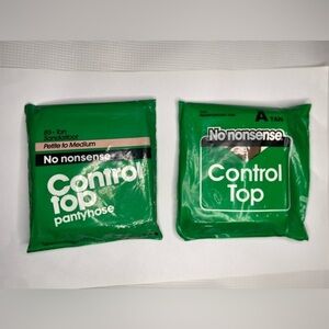 No Nonsense Control Top Pantyhose Size 041 A Tan & 85 Tan Sandalfoot, Sealed NOS